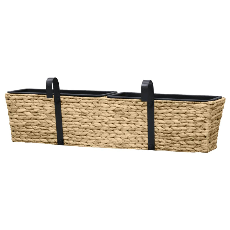 vidaXL Planters 2 pcs Water Hyacinth Black