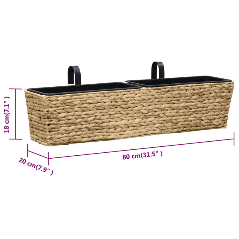 vidaXL Planters 2 pcs Water Hyacinth Black