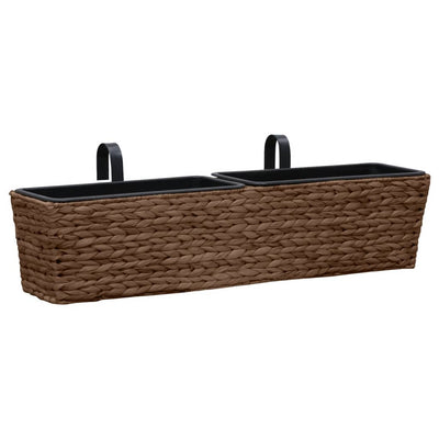 vidaXL Planters 2 pcs Water Hyacinth Black