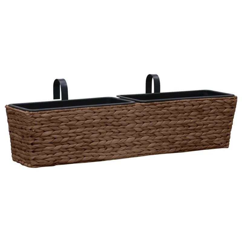 vidaXL Planters 2 pcs Water Hyacinth Black