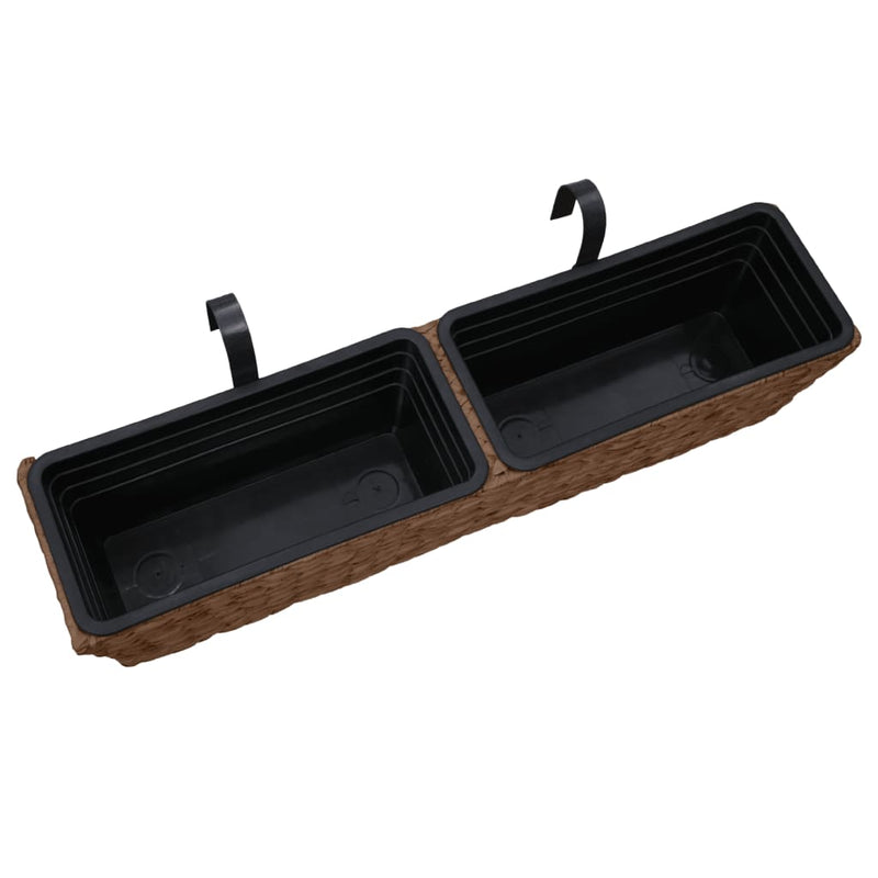 vidaXL Planters 2 pcs Water Hyacinth Black
