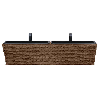 vidaXL Planters 2 pcs Water Hyacinth Black