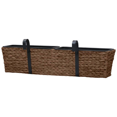 vidaXL Planters 2 pcs Water Hyacinth Black