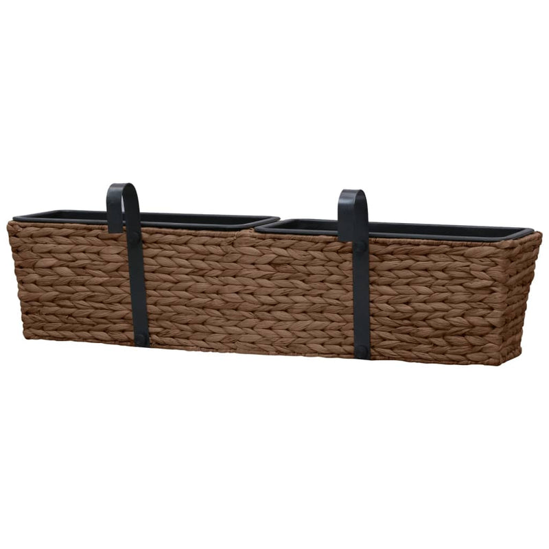vidaXL Planters 2 pcs Water Hyacinth Black