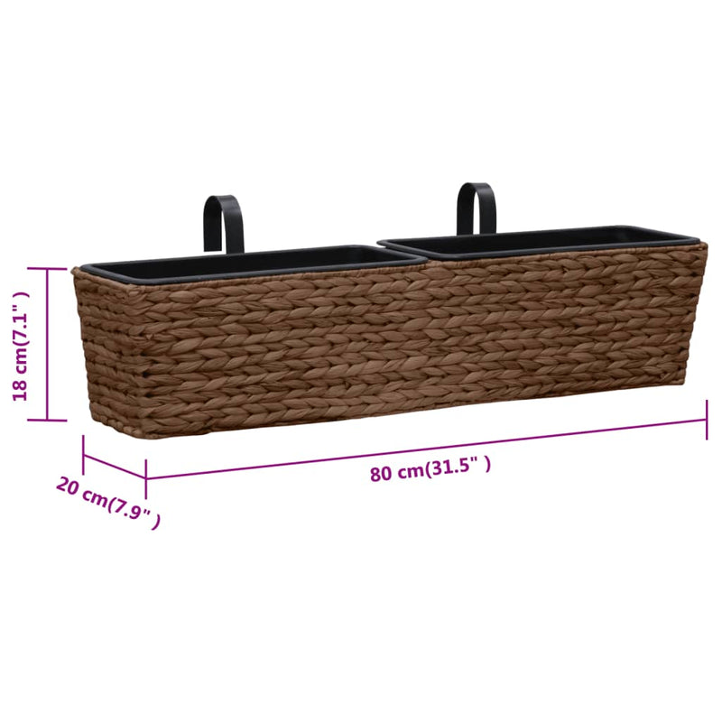 vidaXL Planters 2 pcs Water Hyacinth Black
