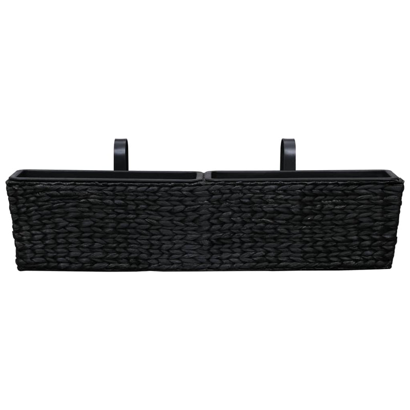 vidaXL Planters 2 pcs Water Hyacinth Black