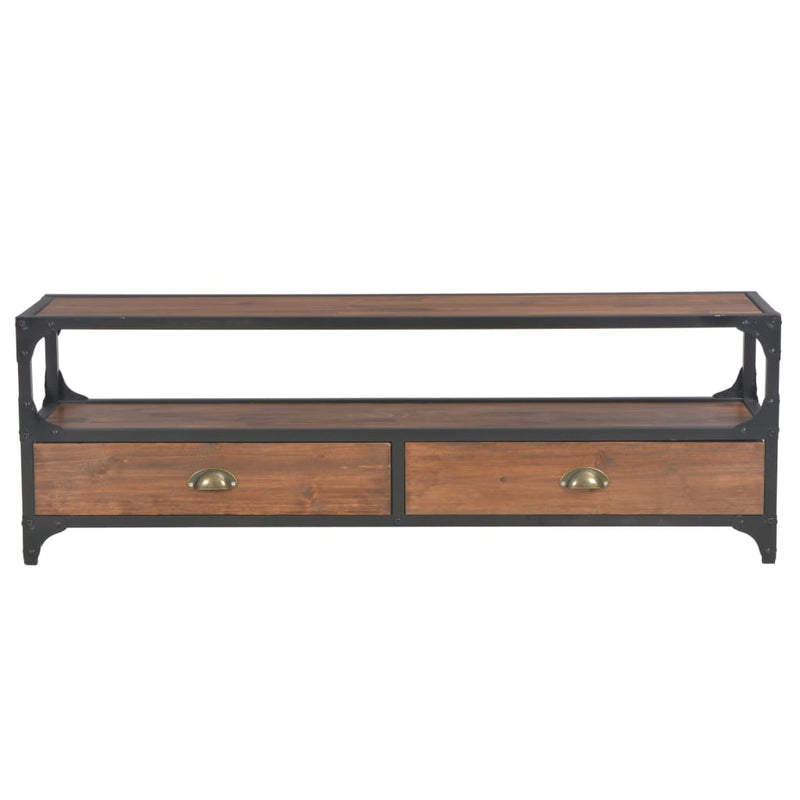 vidaXL TV Cabinet with 2 Drawers 120x30x40 cm Solid Pine Wood
