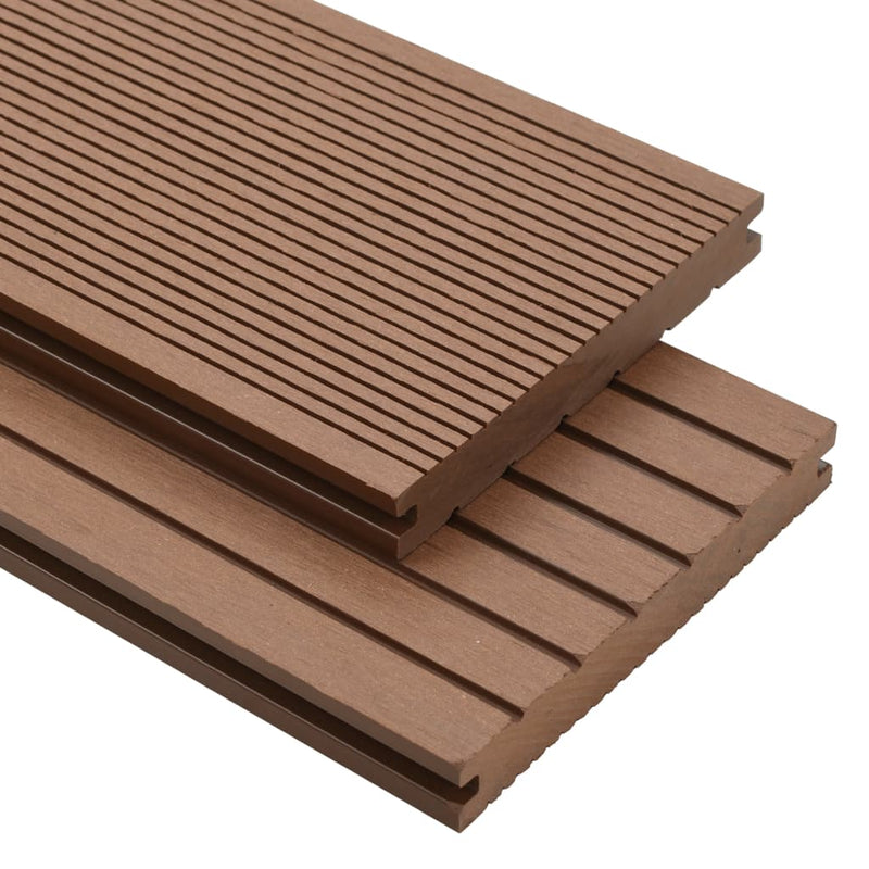 vidaXL WPC Solid Decking Boards with Accessories 16 m² 2.2 m Light Brown