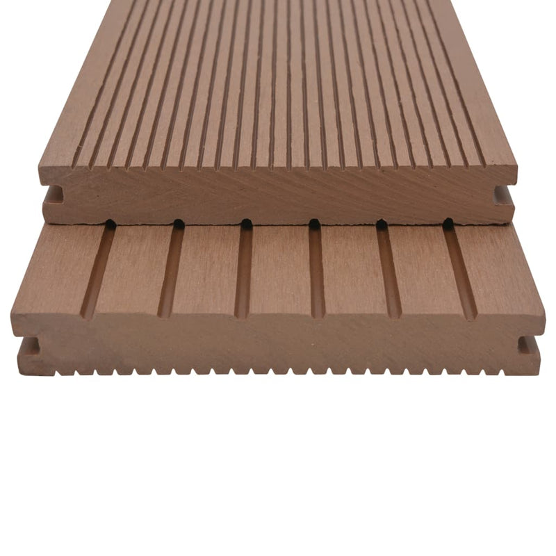 vidaXL WPC Solid Decking Boards with Accessories 16 m² 2.2 m Light Brown