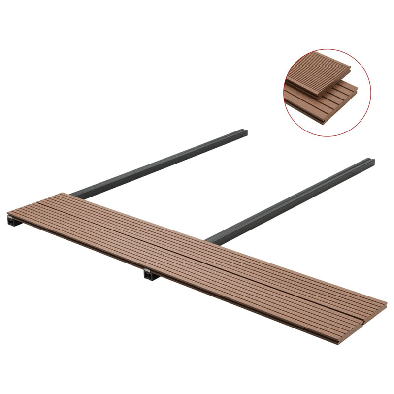 vidaXL WPC Solid Decking Boards with Accessories 16 m² 2.2 m Light Brown