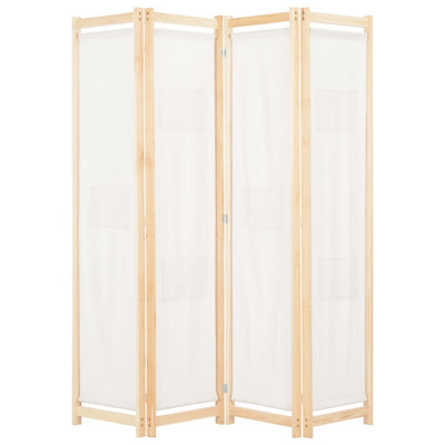 vidaXL 4-Panel Room Divider Black 160x170x4 cm Fabric