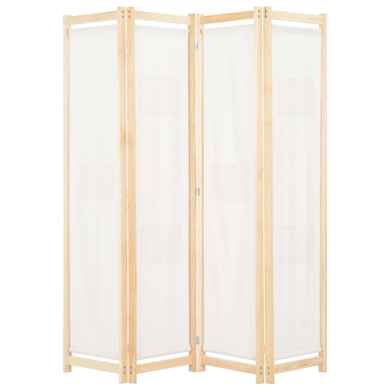 vidaXL 4-Panel Room Divider Black 160x170x4 cm Fabric