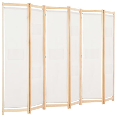vidaXL 6-Panel Room Divider Black 240x170x4 cm Fabric