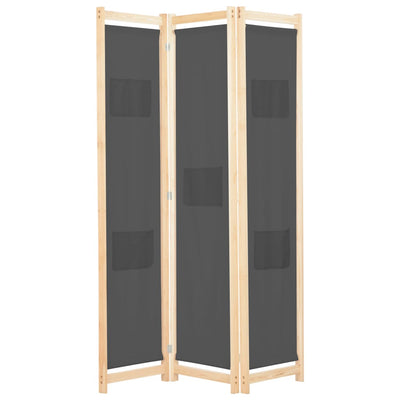 vidaXL 3-Panel Room Divider Black 120x170x4 cm Fabric