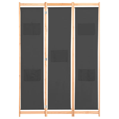 vidaXL 3-Panel Room Divider Black 120x170x4 cm Fabric