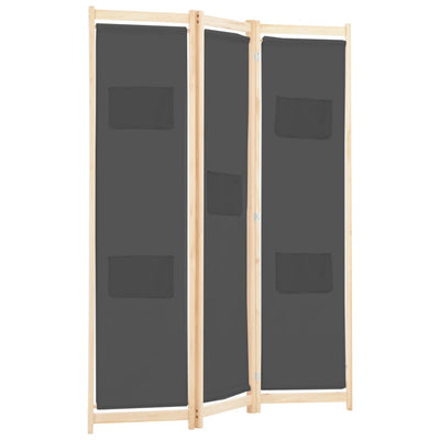 vidaXL 3-Panel Room Divider Black 120x170x4 cm Fabric