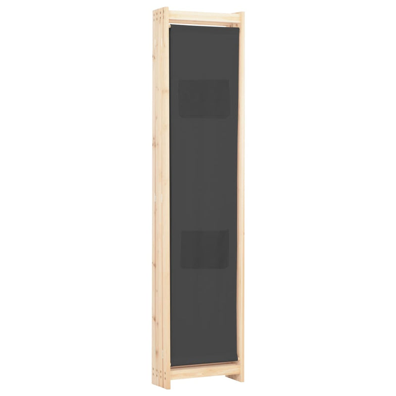 vidaXL 4-Panel Room Divider Black 160x170x4 cm Fabric