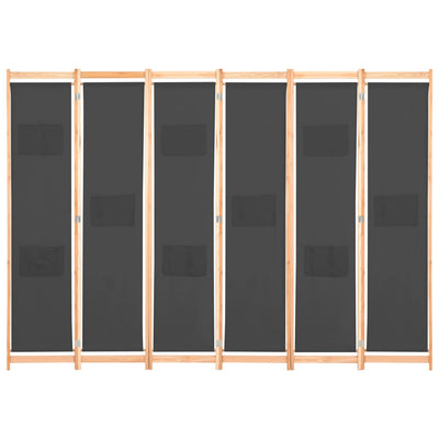 vidaXL 6-Panel Room Divider Black 240x170x4 cm Fabric