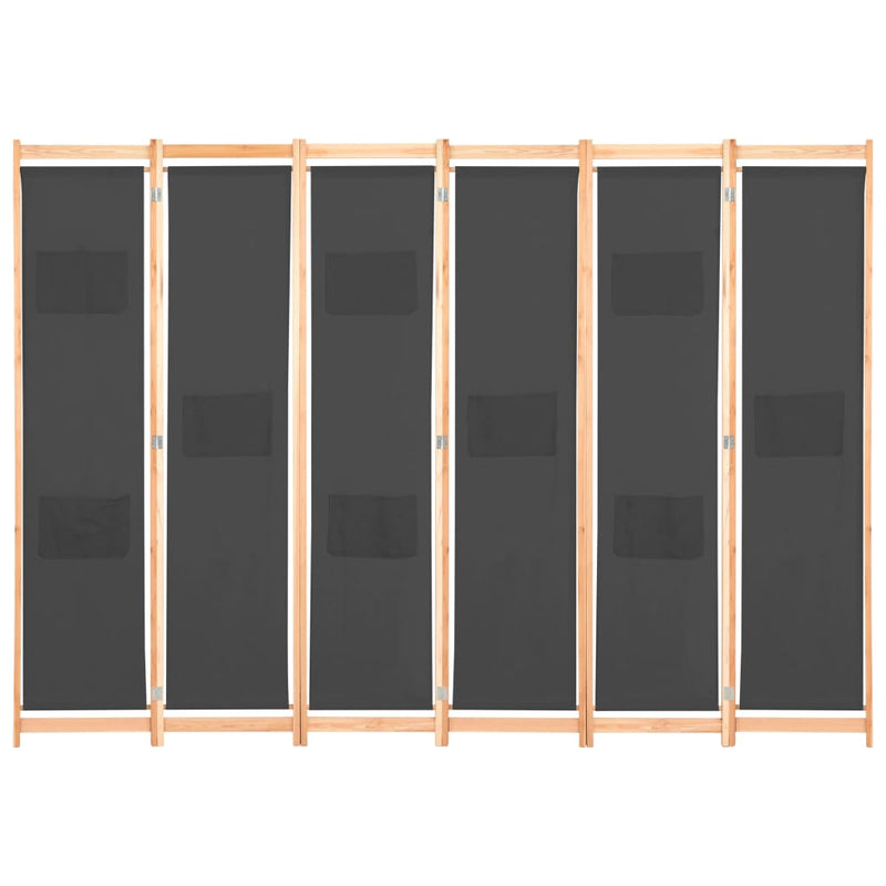 vidaXL 6-Panel Room Divider Black 240x170x4 cm Fabric