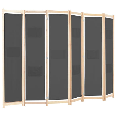 vidaXL 6-Panel Room Divider Black 240x170x4 cm Fabric