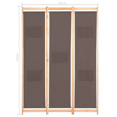 vidaXL 3-Panel Room Divider Black 120x170x4 cm Fabric