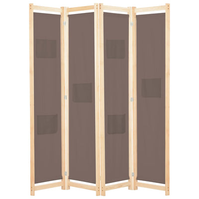 vidaXL 4-Panel Room Divider Black 160x170x4 cm Fabric