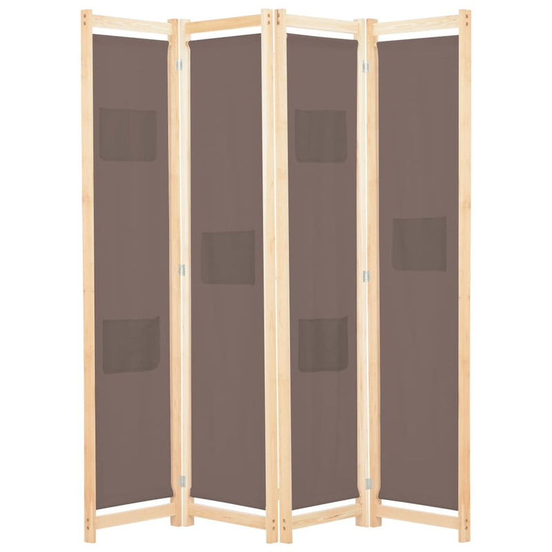 vidaXL 4-Panel Room Divider Black 160x170x4 cm Fabric