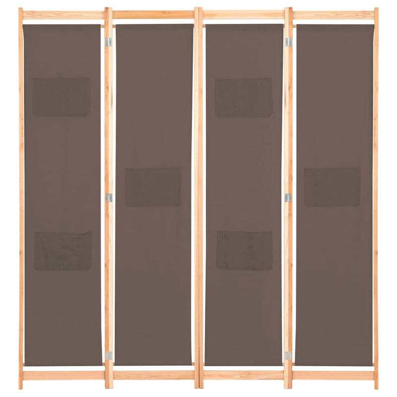 vidaXL 4-Panel Room Divider Black 160x170x4 cm Fabric