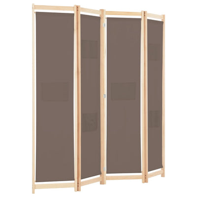 vidaXL 4-Panel Room Divider Black 160x170x4 cm Fabric