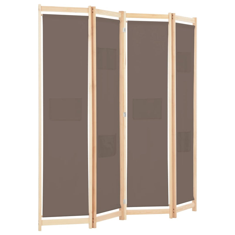 vidaXL 4-Panel Room Divider Black 160x170x4 cm Fabric