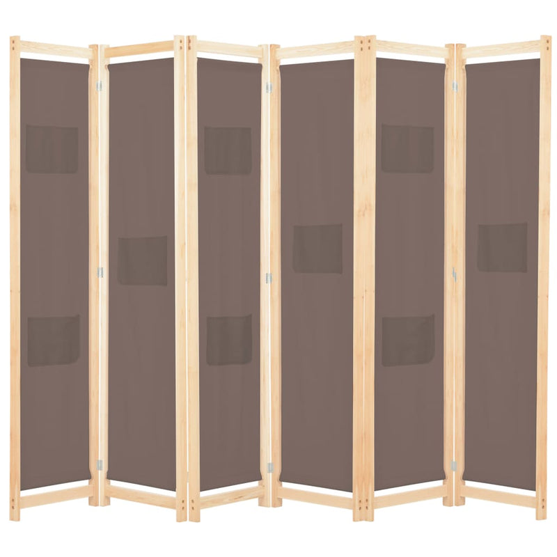 vidaXL 6-Panel Room Divider Black 240x170x4 cm Fabric