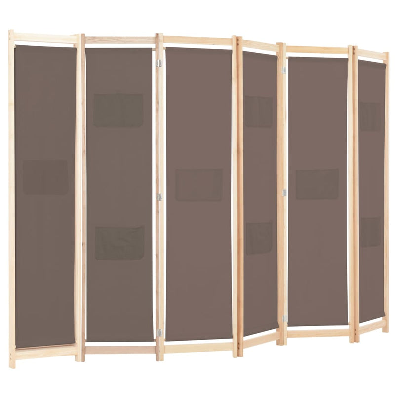 vidaXL 6-Panel Room Divider Black 240x170x4 cm Fabric