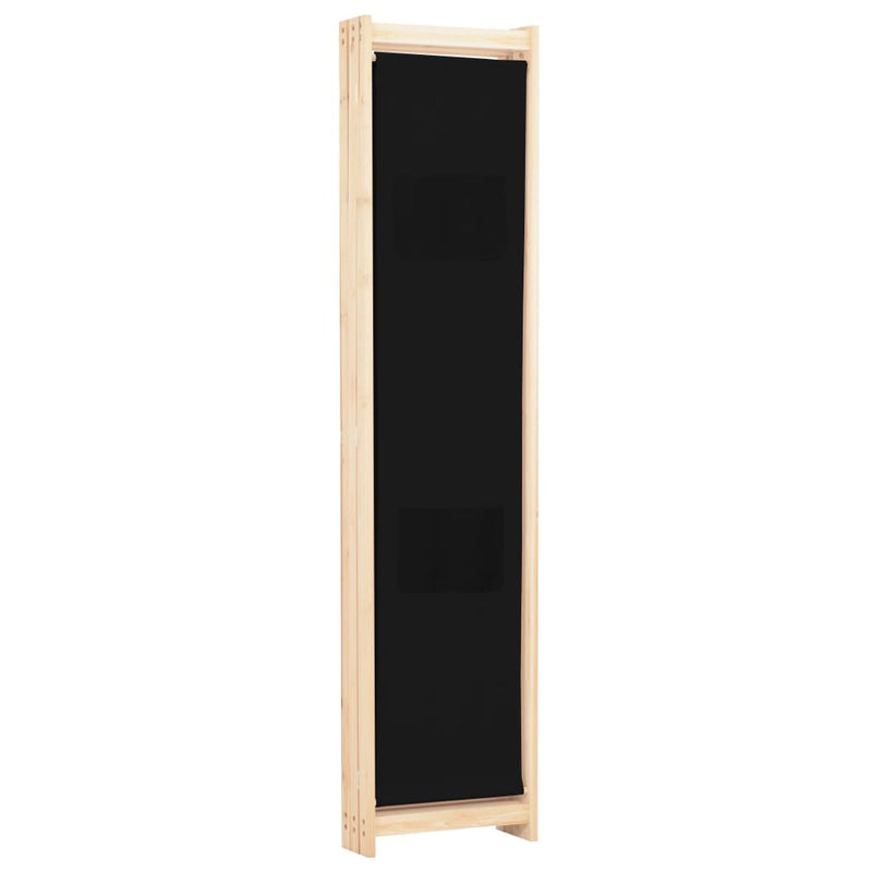 vidaXL 3-Panel Room Divider Black 120x170x4 cm Fabric