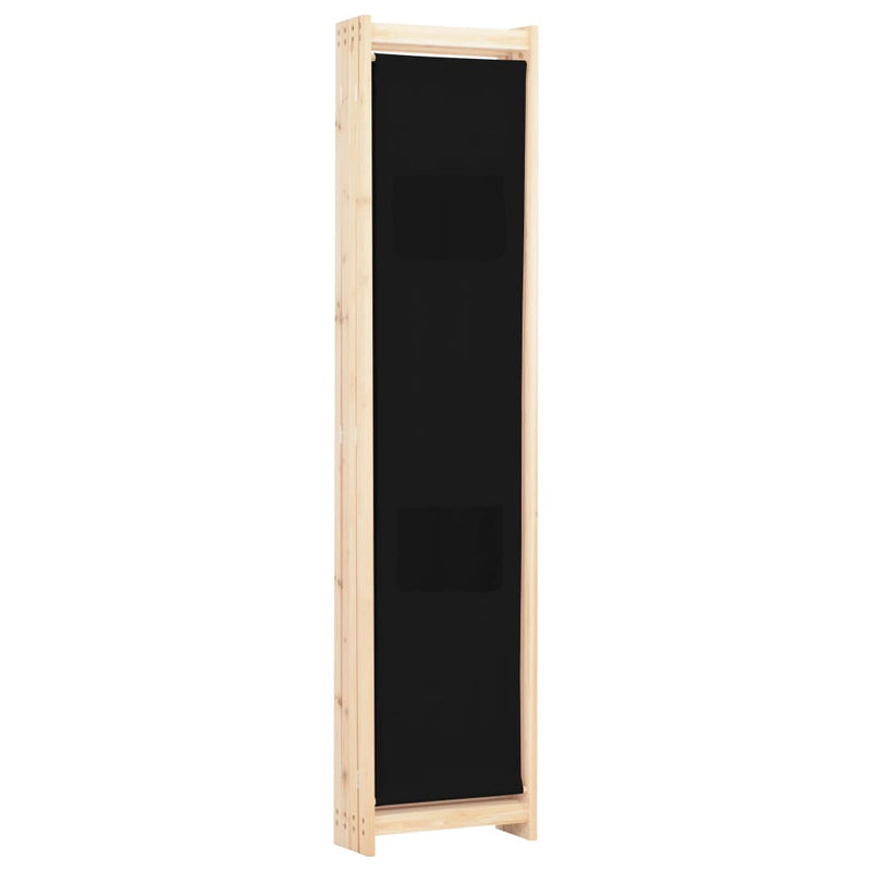 vidaXL 4-Panel Room Divider Black 160x170x4 cm Fabric