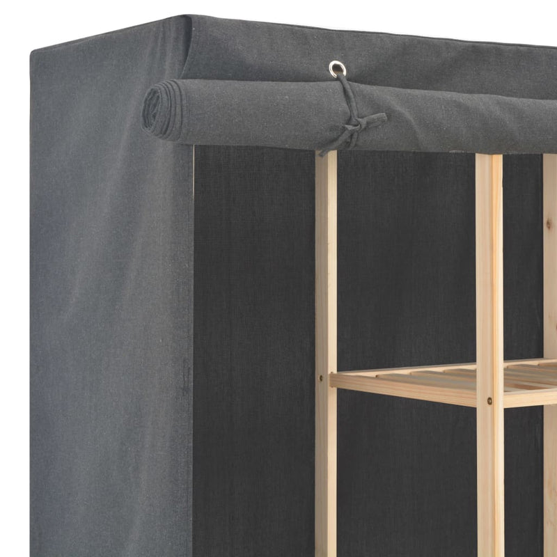 vidaXL Wardrobe Grey 200x40x170 cm Fabric