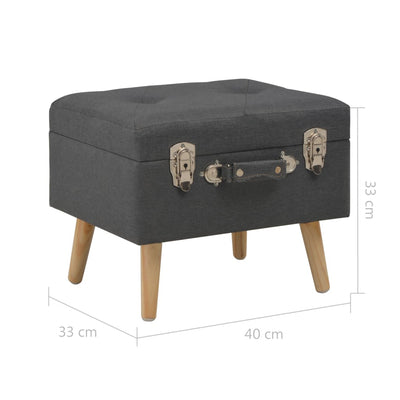 vidaXL Storage Stool 40 cm Dark Grey Fabric