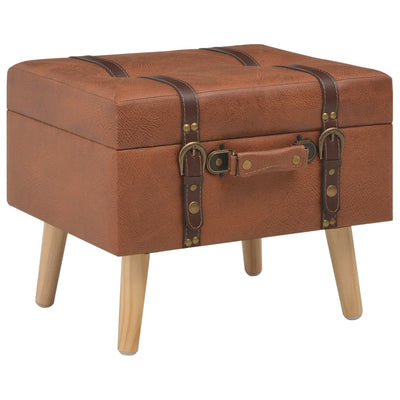 vidaXL Storage Stool 40 cm Brown Faux Leather