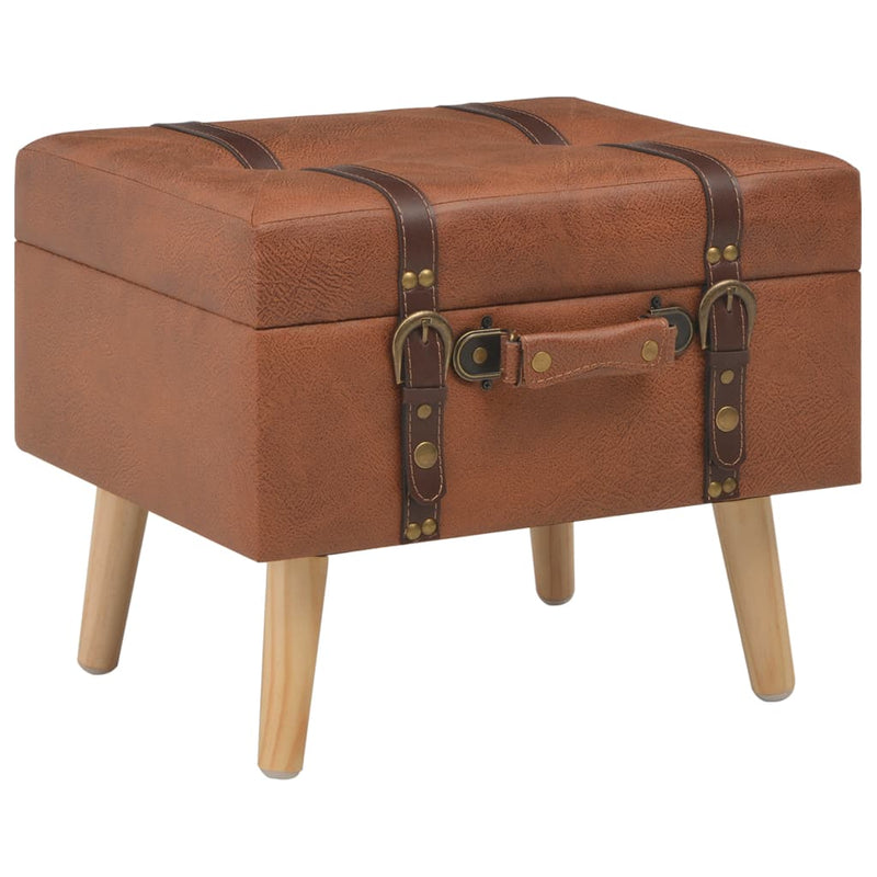 vidaXL Storage Stool 40 cm Brown Faux Leather