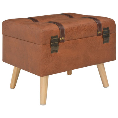 vidaXL Storage Stool 40 cm Brown Faux Leather