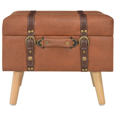 vidaXL Storage Stool 40 cm Brown Faux Leather