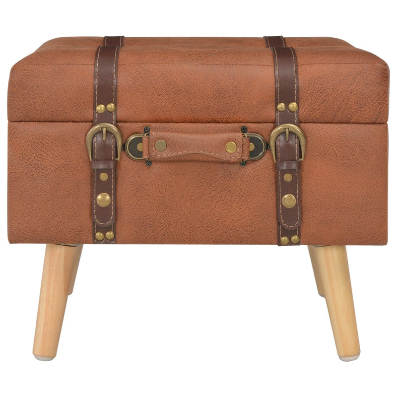 vidaXL Storage Stool 40 cm Brown Faux Leather