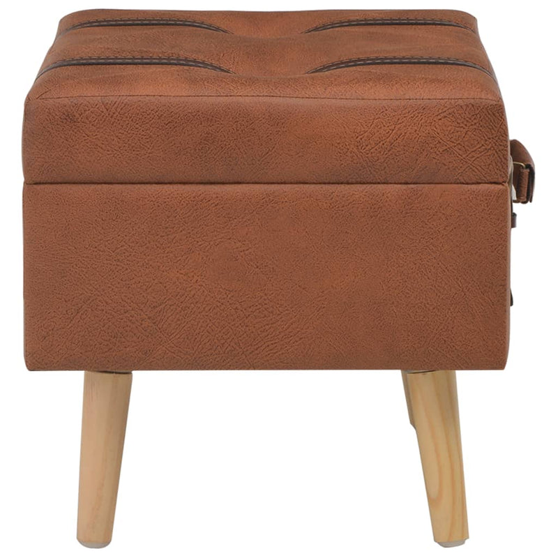 vidaXL Storage Stool 40 cm Brown Faux Leather