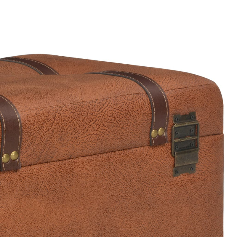 vidaXL Storage Stool 40 cm Brown Faux Leather