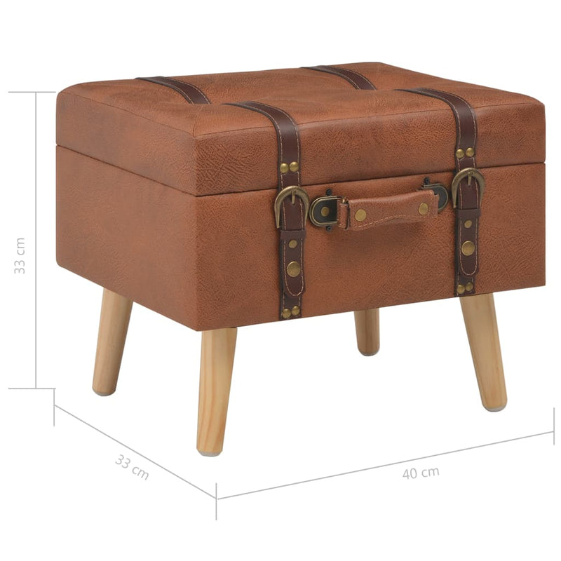 vidaXL Storage Stool 40 cm Brown Faux Leather