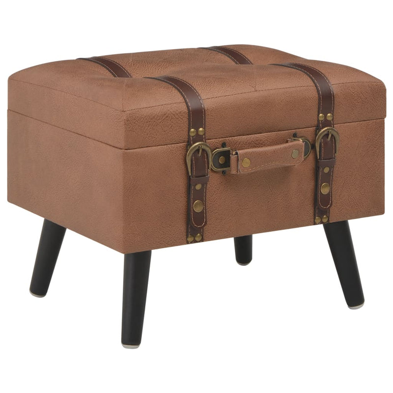 vidaXL Storage Stool 40 cm Brown Faux Leather
