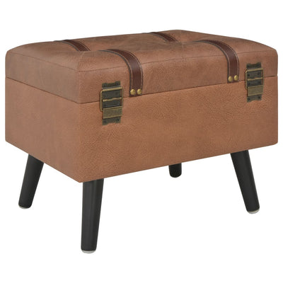 vidaXL Storage Stool 40 cm Brown Faux Leather
