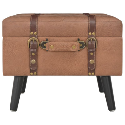 vidaXL Storage Stool 40 cm Brown Faux Leather