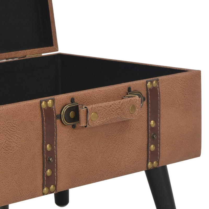 vidaXL Storage Stool 40 cm Brown Faux Leather