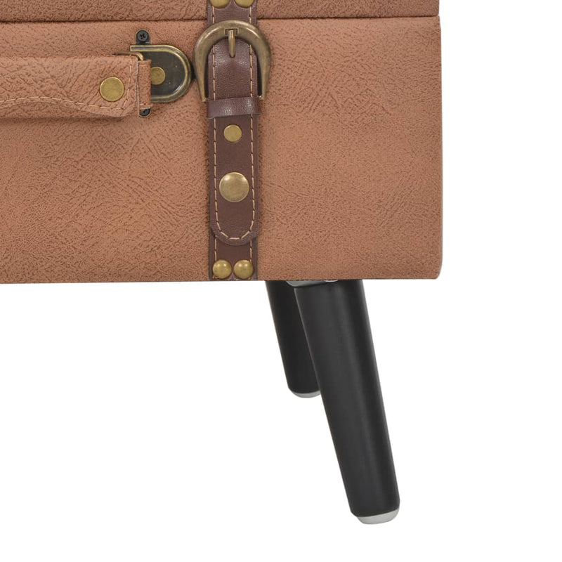 vidaXL Storage Stool 40 cm Brown Faux Leather