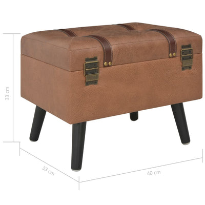 vidaXL Storage Stool 40 cm Brown Faux Leather